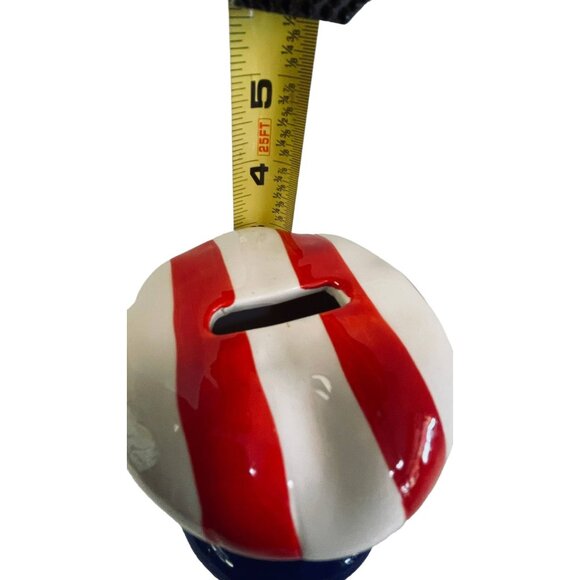 Coin Money Bank Uncle Sam Hat American Flag Red White Blue Stars 3" x 3.5" - Picture 10 of 12